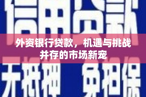 迁西外资银行贷款，机遇与挑战并存的市场新宠