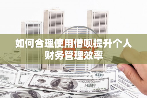 迁西如何合理使用借呗提升个人财务管理效率