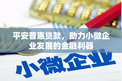 迁西平安普惠贷款，助力小微企业发展的金融利器