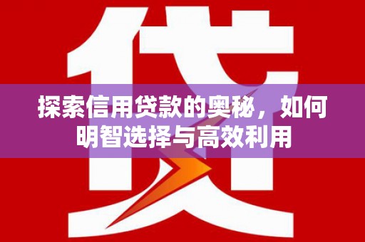 迁西探索信用贷款的奥秘，如何明智选择与高效利用