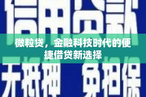 迁西微粒贷，金融科技时代的便捷借贷新选择